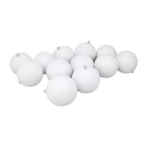 Northlight Shatterproof Winter White Glitter Ornaments 12 Count Plastic NIB